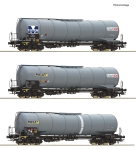 Roco 6600091 - H0 - 3-tlg. Set Kesselwagen Chemoil, Millet S.A.S., Ep. VI
